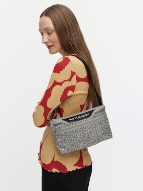 NWT Marimekko Neat Crossbody Small Shoulder Bag - Grey & Black
